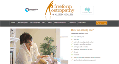 Desktop Screenshot of freeformosteopathy.com.au
